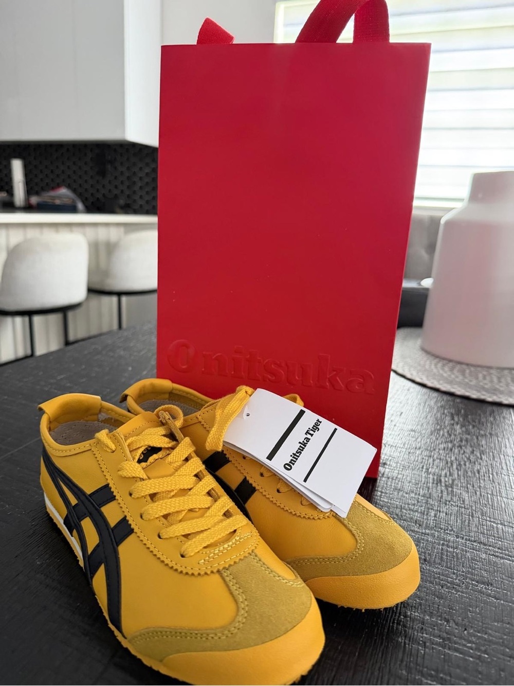 Onitsuka Tiger by Asics Men's Yellow Sneakers with Black Stripes